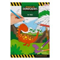 Stoer jongens kleurboek “world of dinosaurs” met gevaarlijke en grappige dino’s / dinosauriërs / dinosaurus T-Rex, 96 pagina’s dik (kleuren voor kinderen)