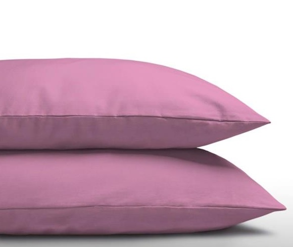 Televisie kijken Gezond eten Aas Set van 2 roze (zachtroze) kussenslopen (kussensloop) KATOEN voor  hoofdkussen van 60×70 cm (op het bed) – Blije Kids