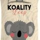1-persoons kinder dekbedovertrek (dekbed hoes) beige / crème / zand met grijze koala / koalabeer (lief beertje) KATOEN eenpersoons 140 x 220 cm