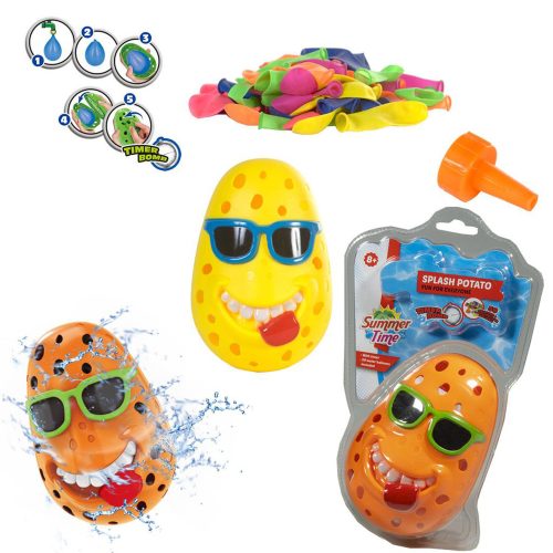 Summertime waterbom “splash potato ORANJE” met 50 ballonnen (waterballonnen spel) (waterspeelgoed voor kinderen, zomer, tuin)